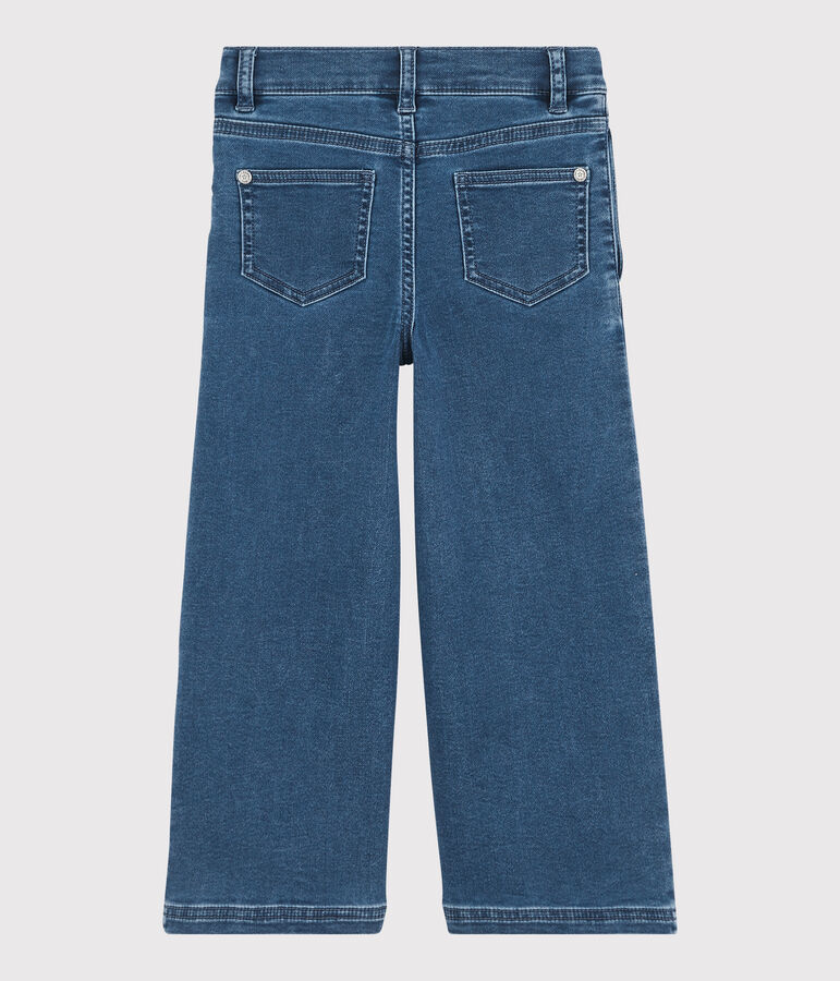 Pantaloni flare in denim bambina blu
