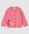 Cardigan bebè bambina con jacquard rosa CHEEK