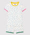 Pigiama corto bambina a pois blu bambina in cotone bianco MARSHMALLOW/ MALLARD