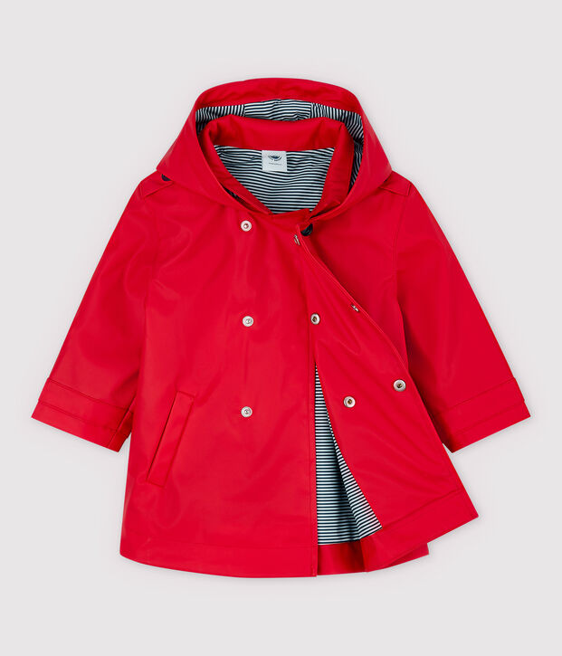 Trench in poliuretano beb&egrave; femmina rosso