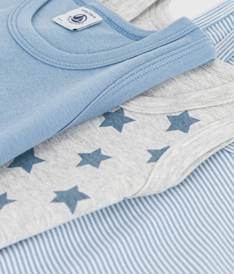 Set di canotte da bambino in cotone con stampa a stelle multicolore