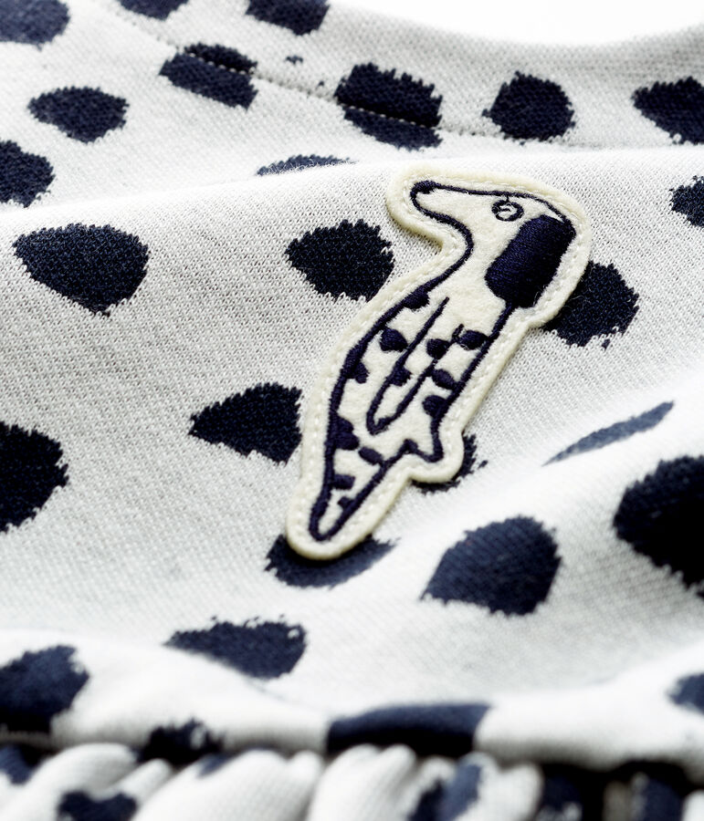 Abito a maniche lunghe da beb&egrave; femmina Jean Jullien bianco MARSHMALLOW/ DOTTIES