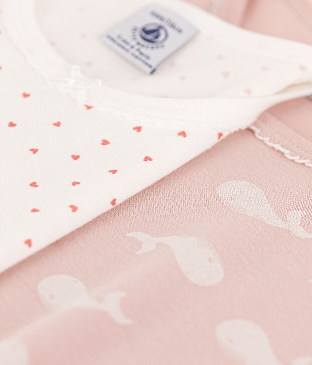 Set 1 pigiama corto + 1 pigiama lungo bambina in cotone multicolore