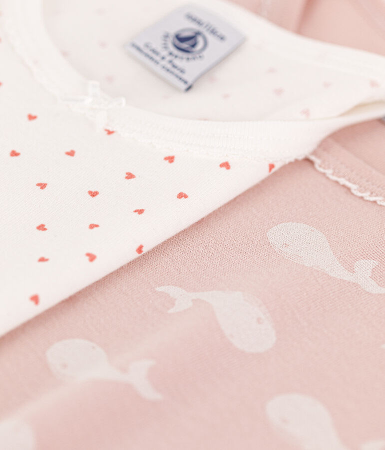 Set 1 pigiama corto + 1 pigiama lungo bambina in cotone variante 1