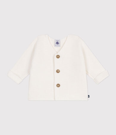 Cardigan unisex per neonati in cotone tinta unita