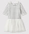 Abito manica corta bambina bianco MARSHMALLOW/grigio ARGENT