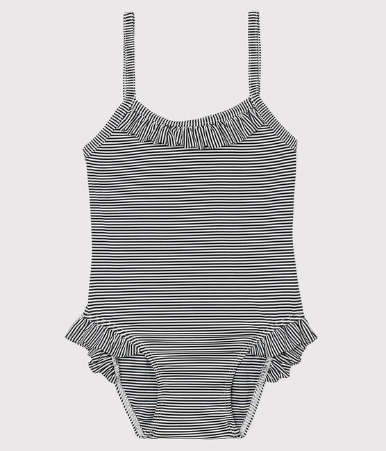 Costume da bagno UPF 50+ bebè blu ABYSSE/bianco LAIT