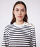 Pullover marinaro in cotone a righe donna bianco MARSHMALLOW/blu SMOKING