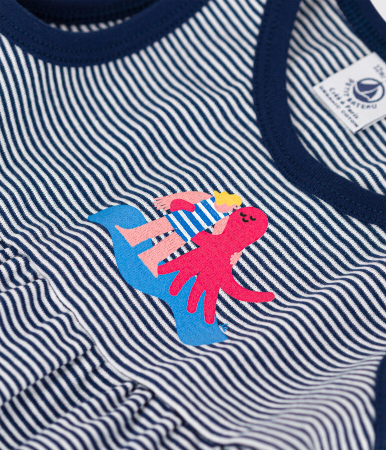 Abito beb&egrave; Petit Bateau x Water Family blu/bianco