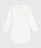 Body con colletto ricamato in cotone tinta unita neonato bianco MARSHMALLOW