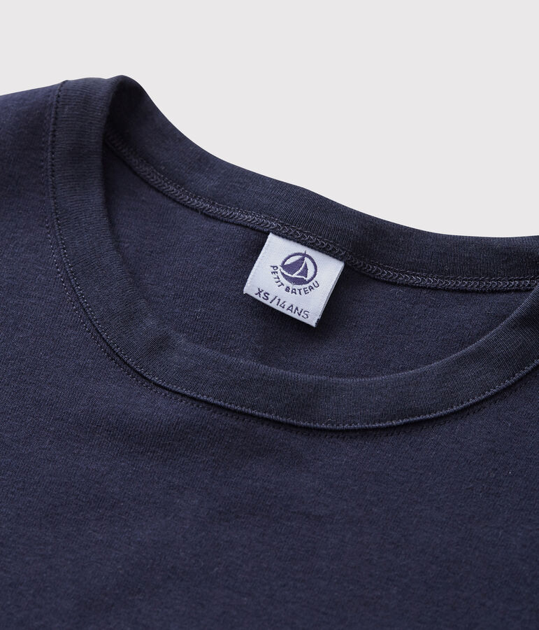 T-shirt girocollo iconica in cotone Donna blu