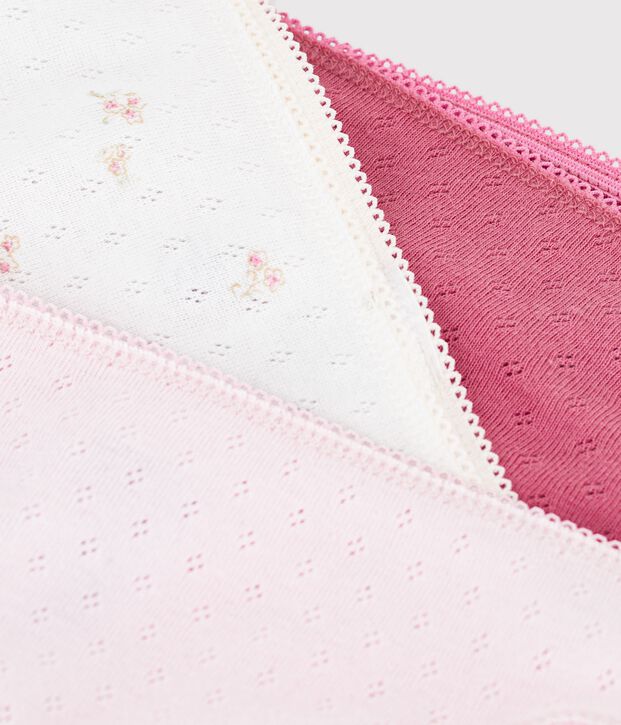 Set di slip in cotone traforato a fiori donna multicolore