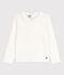 T-shirt maniche lunghe in cotone bambina bianco MARSHMALLOW