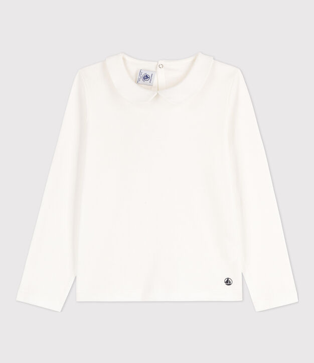 t-shirt a maniche lunghe in cotone per bambini bianco