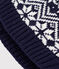 Cuffietta in lana jacquard bambino blu SOIR/ MARSHMALLOW