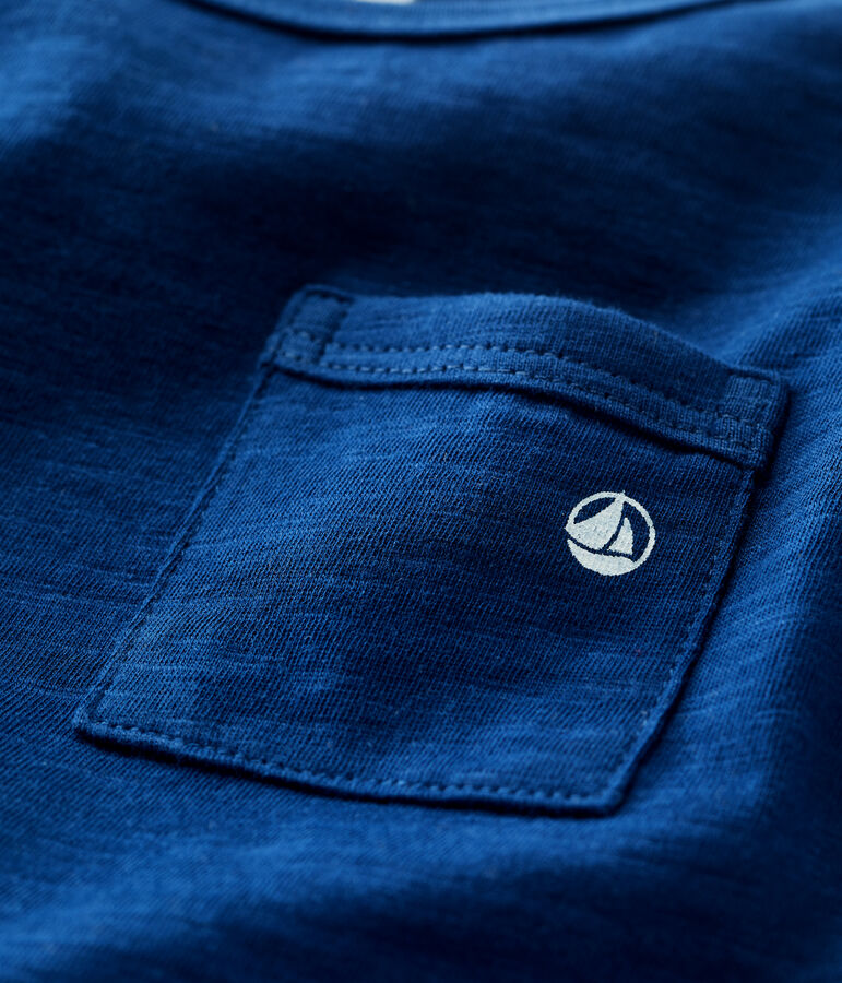 T-shirt beb&egrave; tinta unita a maniche corte in jersey blu MEDIEVAL