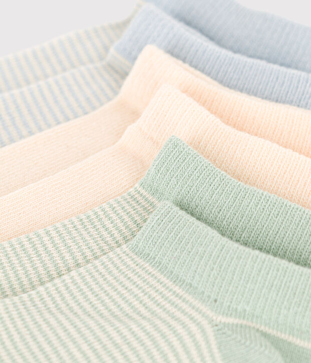 3 paia di calzini bambino in cotone millerighe multicolore