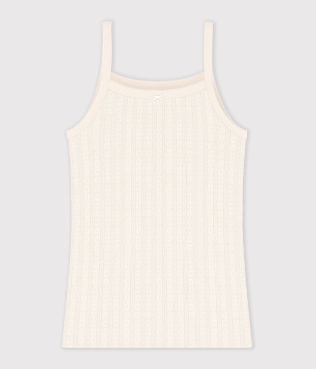 Canottiera con spalline in cotone traforato donna MILK