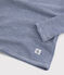 T-shirt a maniche lunghe millerighe in lana e cotone blu MEDIEVAL/bianco MARSHMALLOW