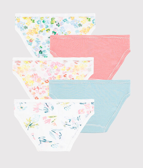 Confezione da 5 slip a fiori bambina variante 1