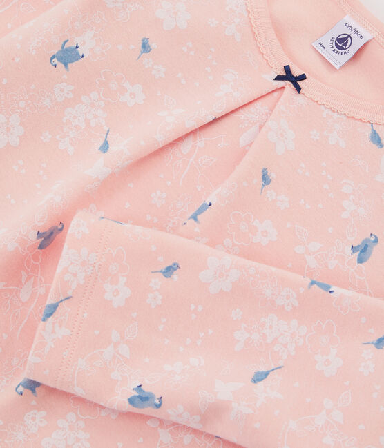 Pigiama rosa con fantasia pinguino bambina in jersey double face rosa MINOIS/bianco MULTICO