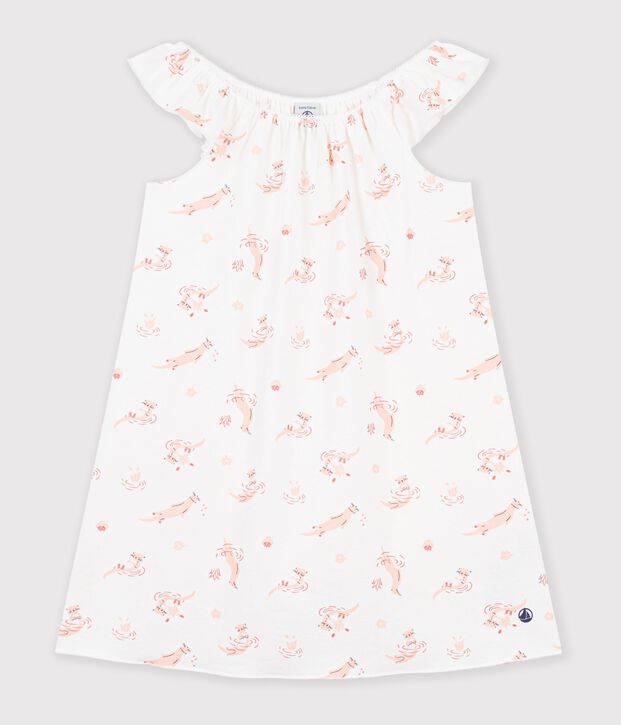 Chemise de nuit &agrave; manches courtes bianco/arancione/multicolore