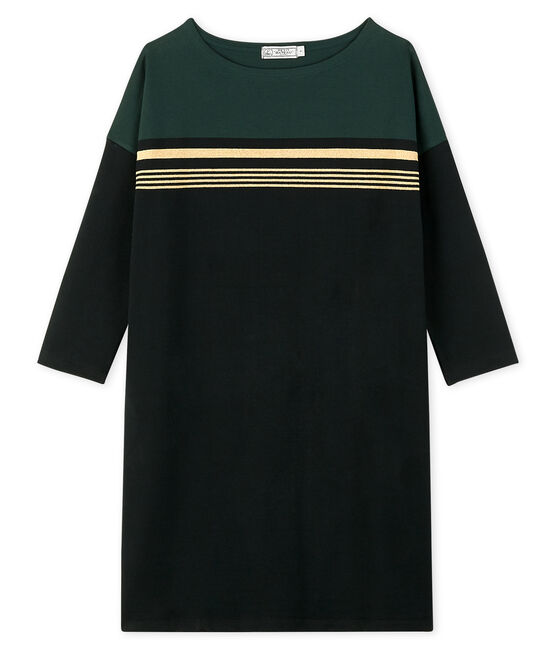 Abito da donna a righe sfumate nero NOIR/bianco MULTICO