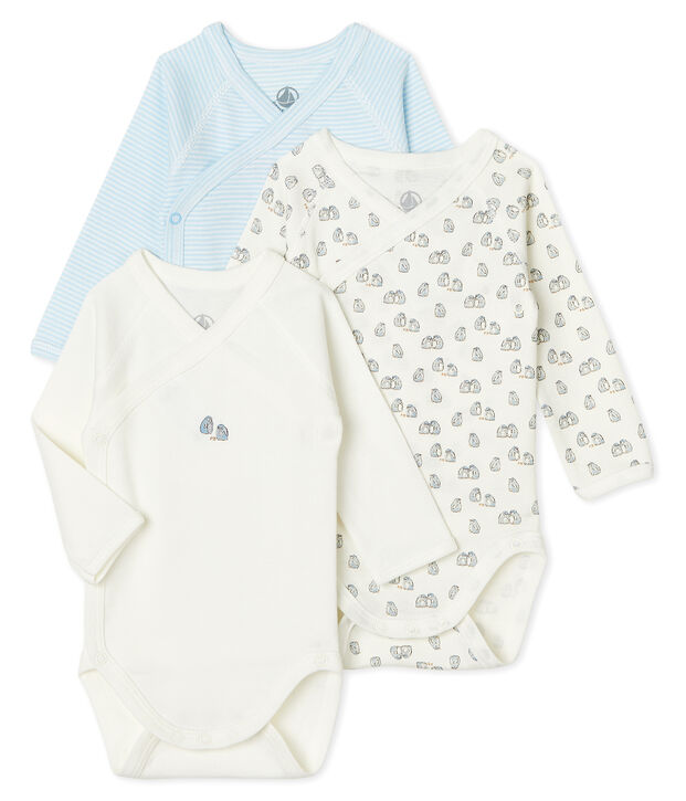 Trio di body nascita manica lunga beb&egrave; multicolore