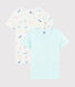 Confezione da 2 t-shirt manica corta gatti colorati bambina