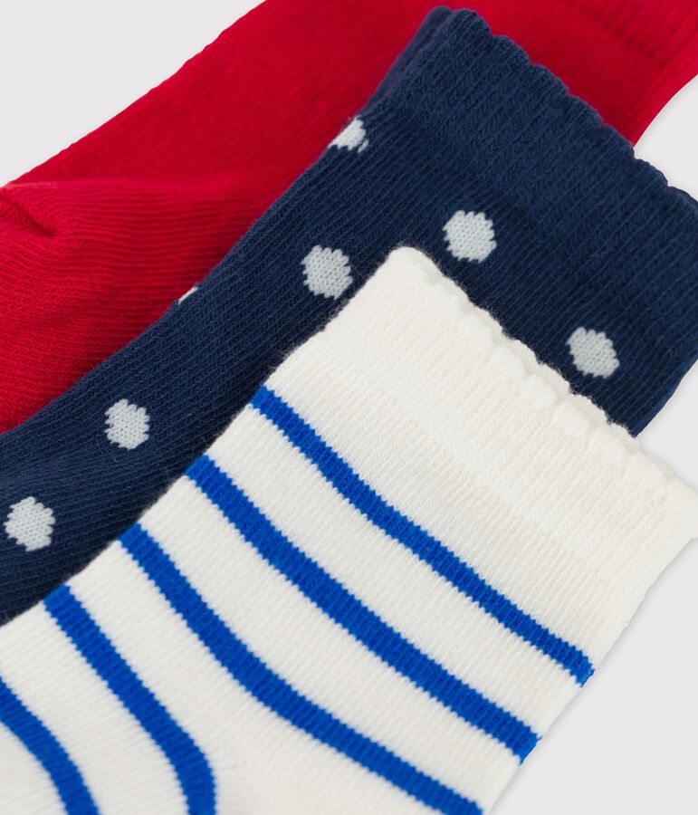 Confezione da 3 paia di calzini beb&egrave; multicolore