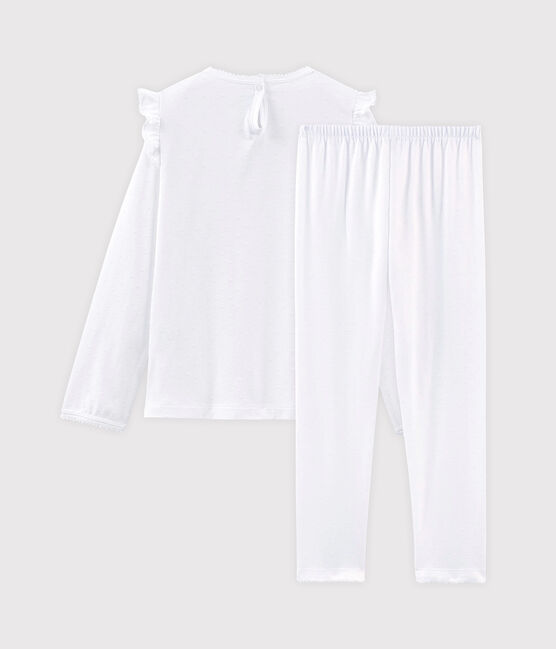 Pigiama bambina in cotone sottile bianco ECUME