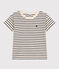 T-shirt rigata in jersey fiammato bambino bianco AVALANCHE/blu SMOKING
