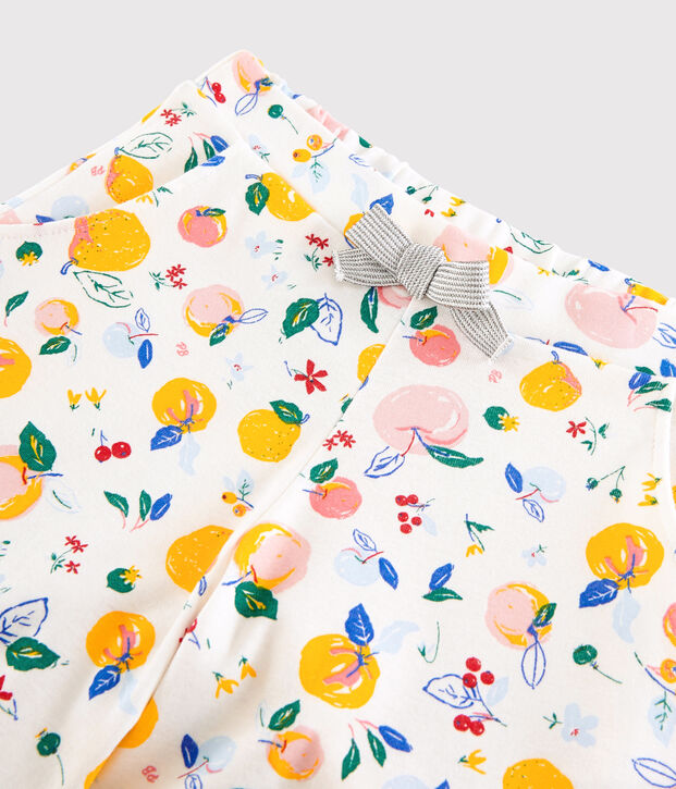 Shorts in cotone bambina bianco/multicolore