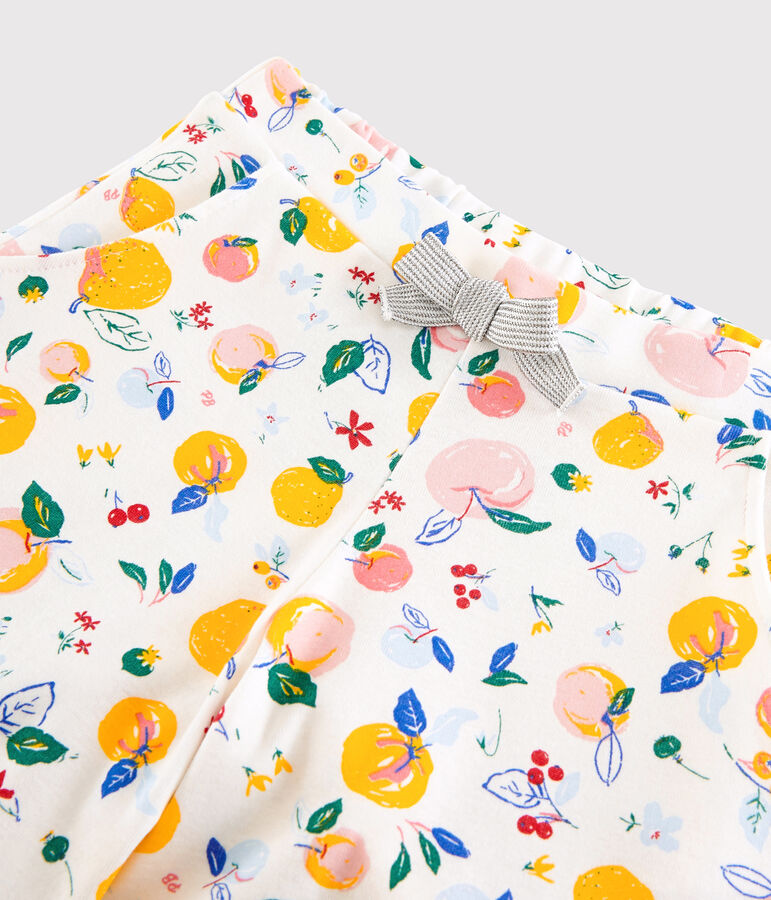 Shorts in cotone bambina bianco/multicolore