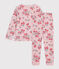 Pigiama bambina in tubique con stampa a fiori rosa JOLI/bianco MULTICO