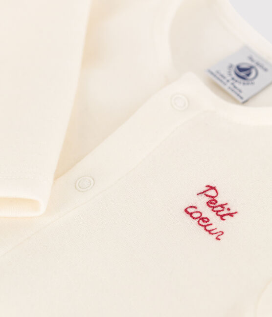 Tutina e cuffietta bebè in jersey doppio bianco MARSHMALLOW