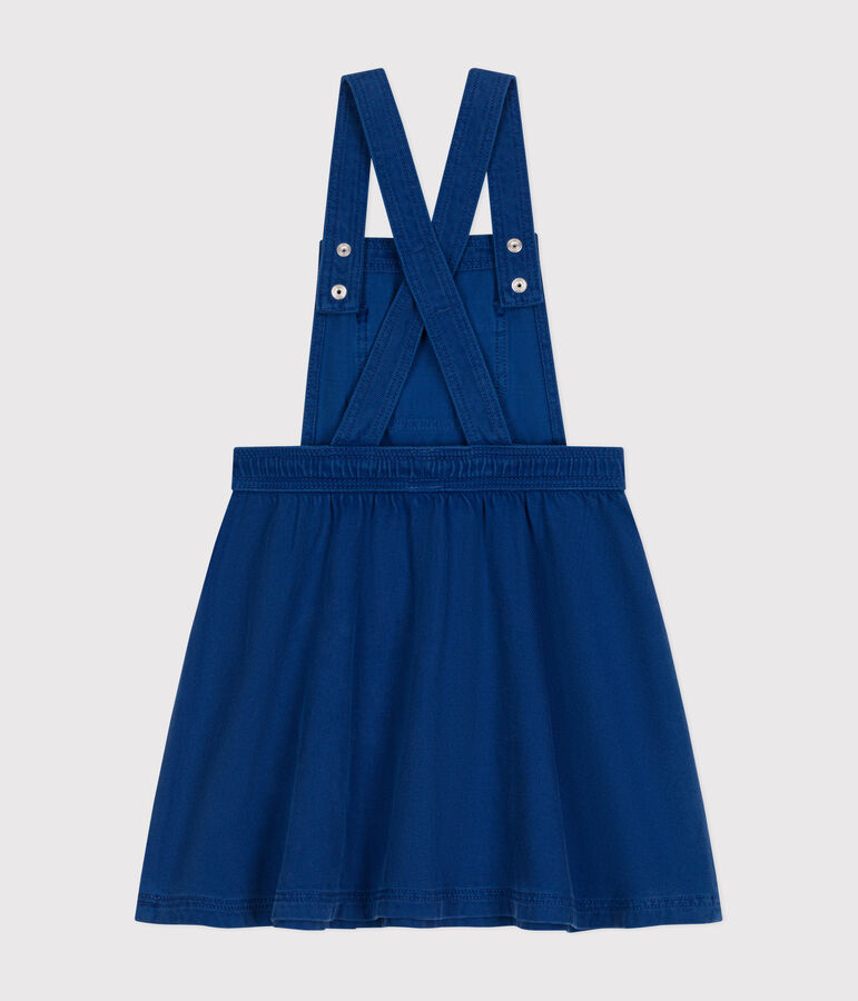 Abito salopette in serge bambina blu