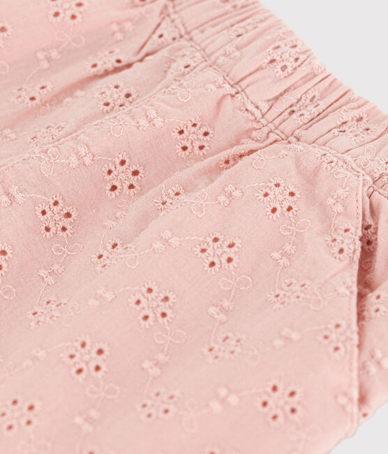 Pantaloncini in pizzo sangallo bebè	 rosa SALINE