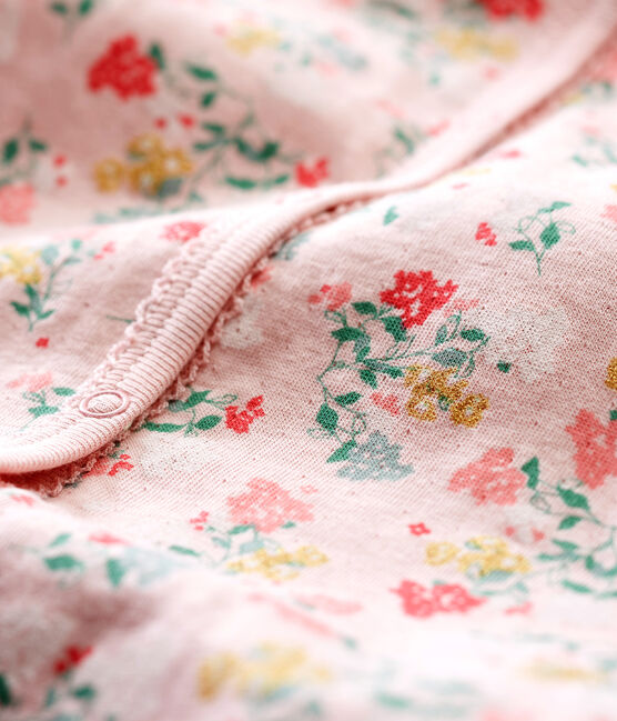 Morbida tutina pigiama senza piedi da neonata rosa JOLI/bianco MULTICO