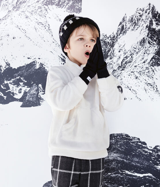 Felpa in pile arricciato da bambino bianco MARSHMALLOW