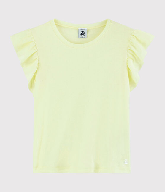 T-shirt a maniche corte in cotone bambina giallo CITRONEL