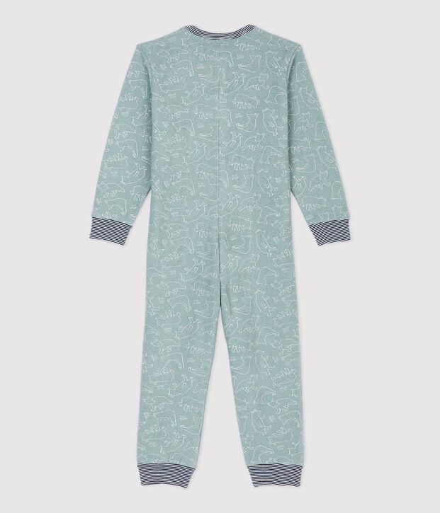 Pigiama intero bambino fantasia orso in spunga bouclette grattata grigio/bianco