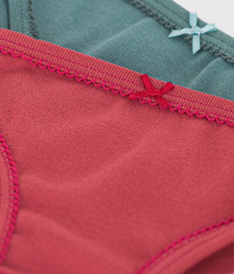 Confezione da 2 slip in cotone bambina multicolore