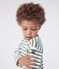 Maglia a righe a maniche lunghe in cotone unisex verde MARSHMALLOW/ PALMERAIE