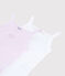 Confezione da 2 canottiere con spalline millerighe rosa bambina in cotone biologico variante 1