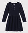Abitoa maniche lunghe in maglia bambina blu SMOKING