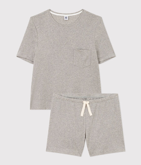 Pigiama donna corto in cotone grigio CHATON CHINE