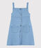 Abito salopette in molleton denim bambina blu DENIM CLAIR