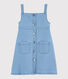 Abito salopette in molleton denim bambina