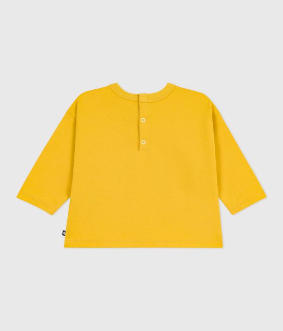 T-shirt a maniche lunghe in cotone con motivo gatto neonato giallo NAPLES